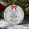 Personalized Couple Names & Date Engaged Christmas Ceramic Ornament Gift for Couples HO82 903586