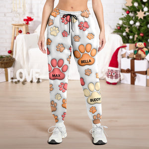 Custom Name On Dog Paw 3D Effect Sweatpants For Christmas TH10 896409