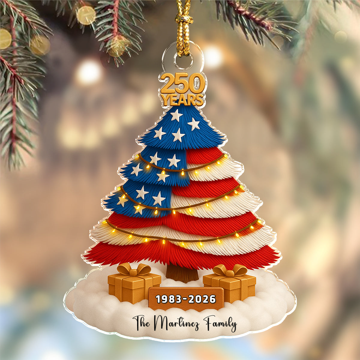 Custom Family Name Acrylic Ornament 250 Years of The United States TH10 896555