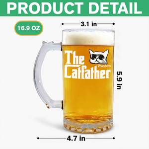 The CatFather For Cat Lovers Personalized Glass Beer Mug LM32 893529