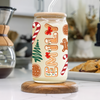Custom Name With Christmas Decor Glass Can With Lid Gift TH10 896615