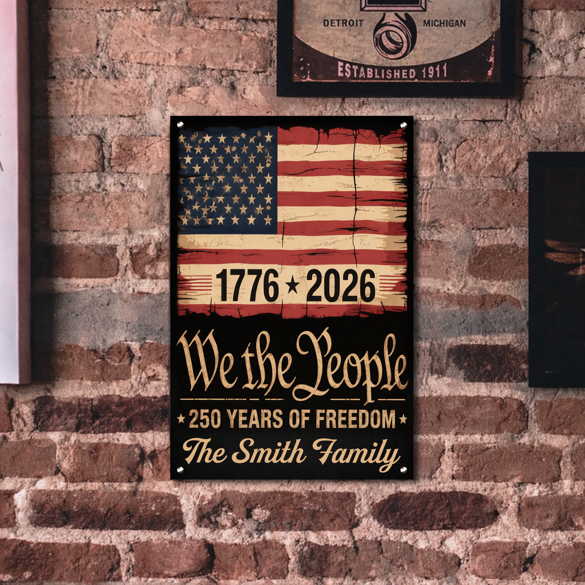 250th Anniversary USA Flag Patriotic 4th of July We The People Metal Sign TH10 898327
