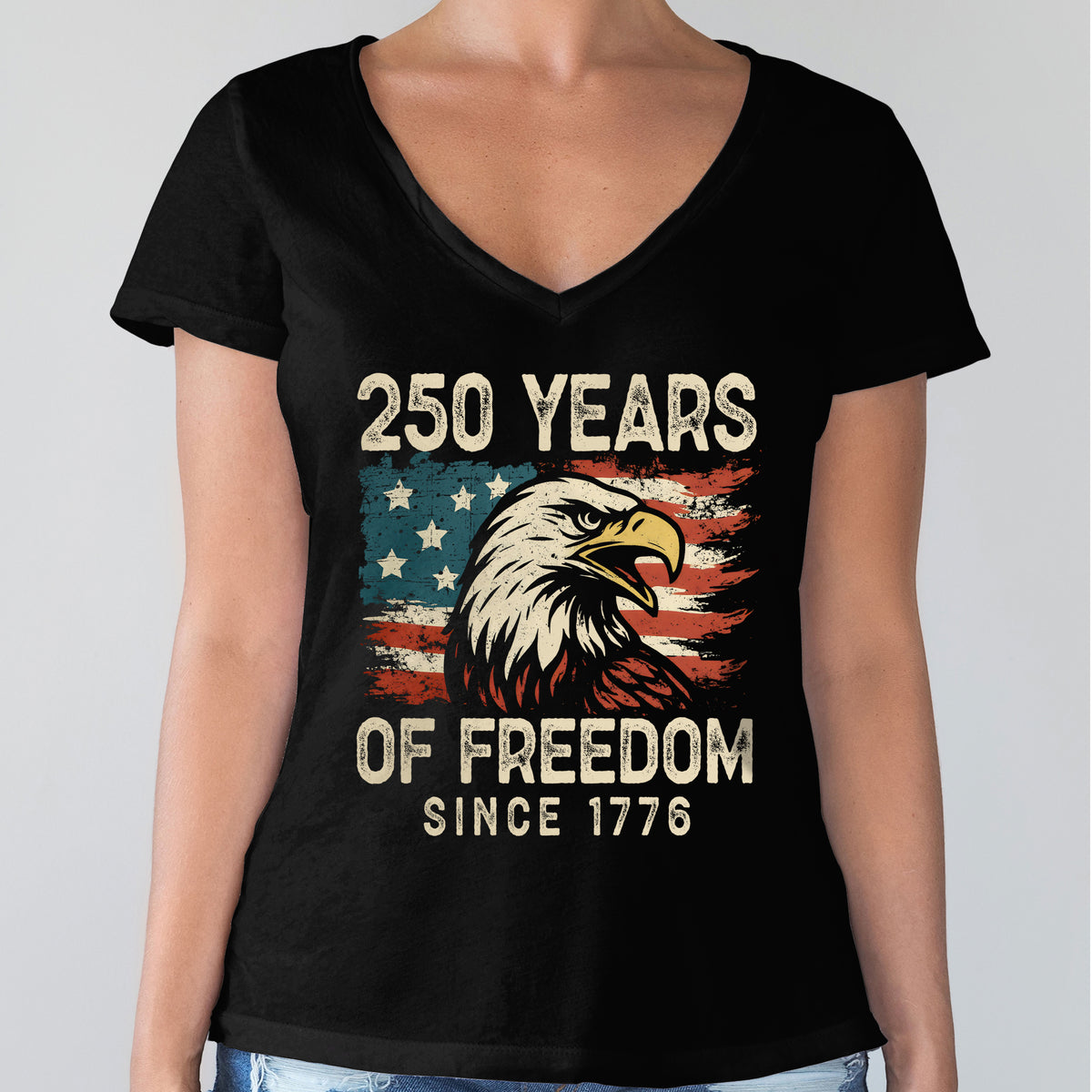 250 Years Of Freedom Since 1776 USA Bald Eagle America Flag Dark Shirt HA75 897366