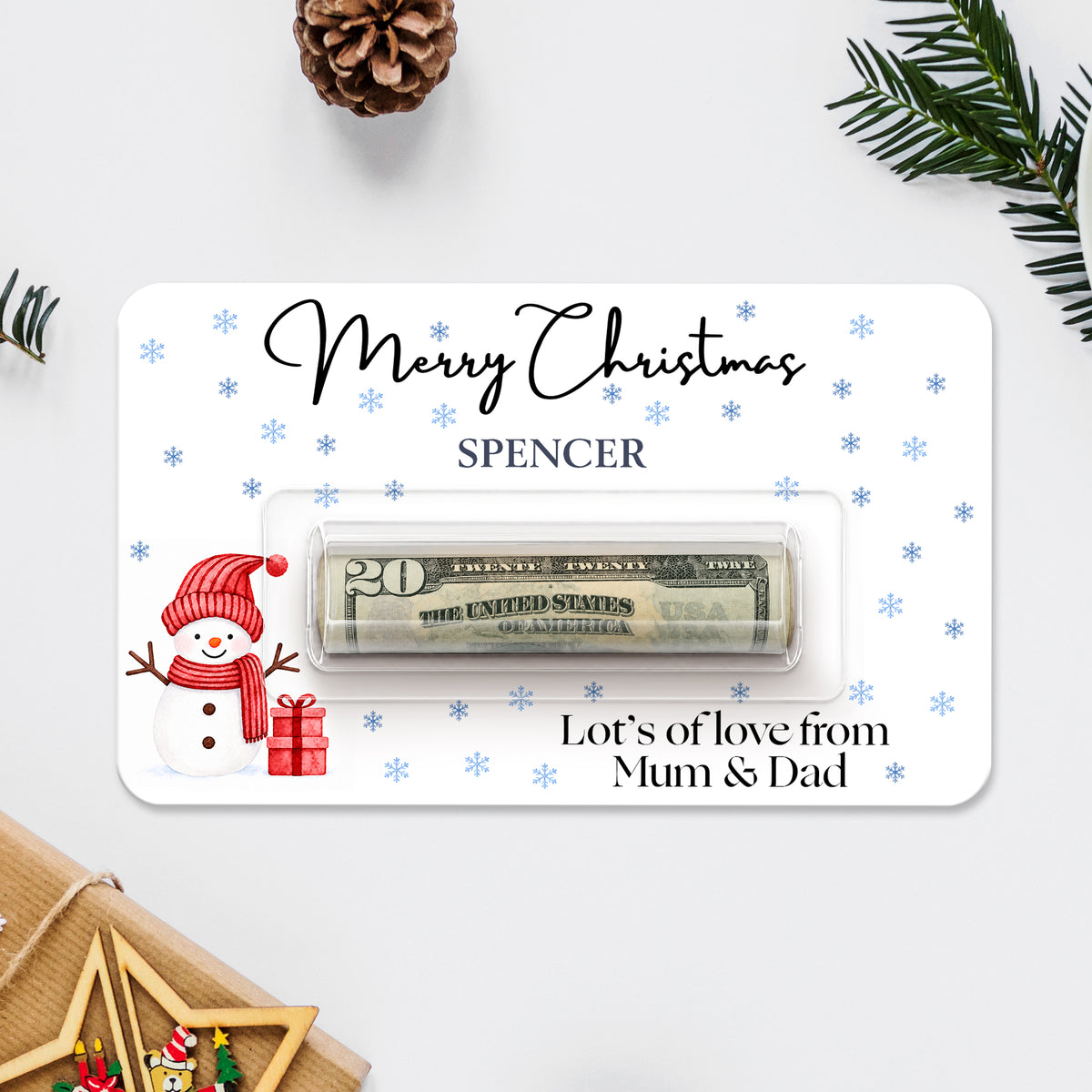 Personalized Christmas Money Holder Card, Thoughtful Cash Gift for Family & Friends HA75 919388
