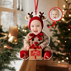 Custom Baby Photo First Christmas Acrylic Ornament HA75 897574