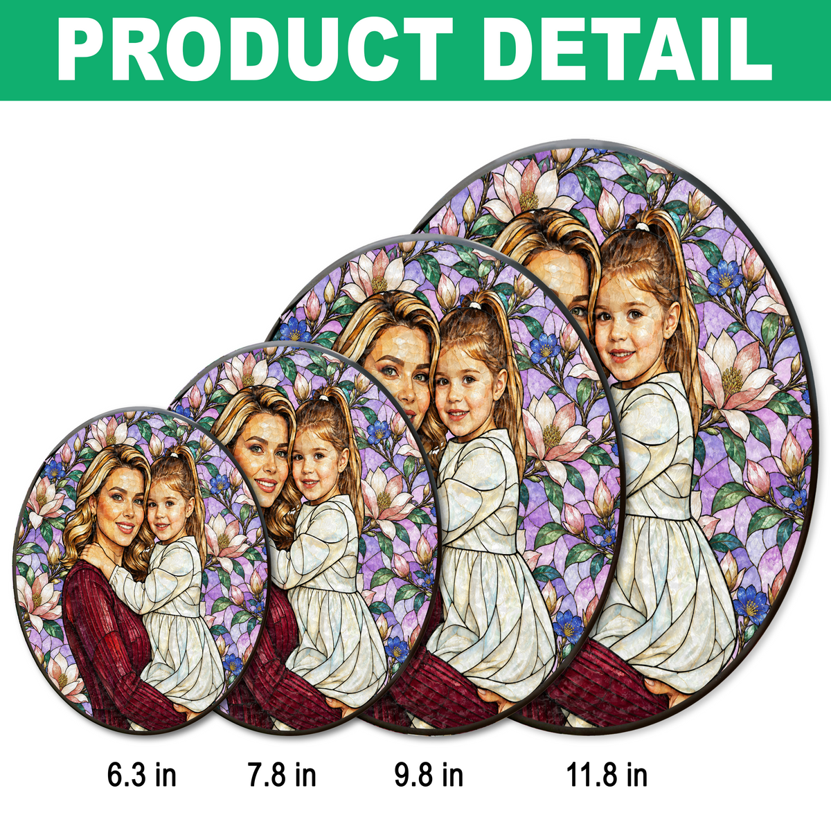 Custom Photo Stained Glass Suncatcher, Personalized Window Hanging Decor For Family LM32 670305