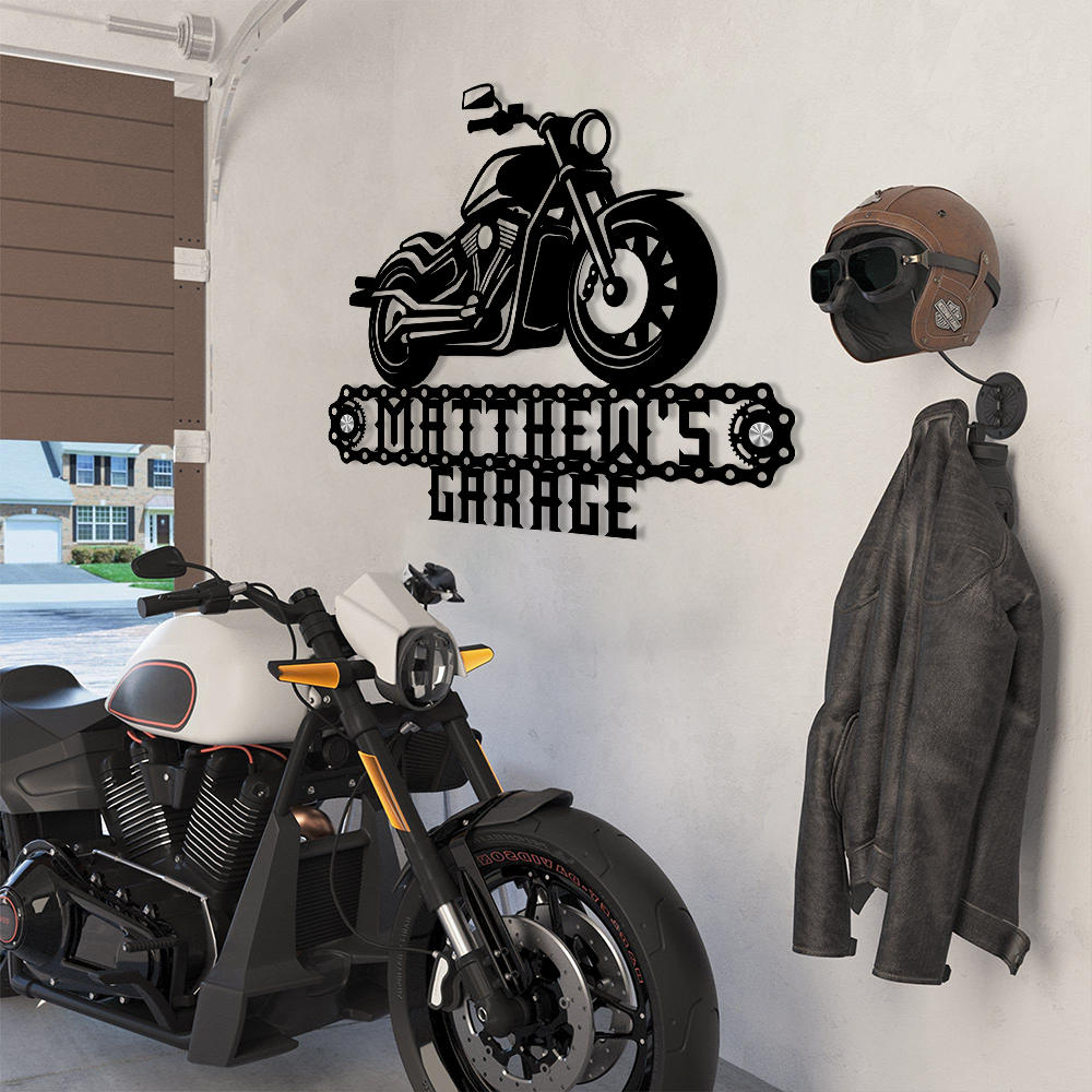 Personalized Motorcycle Garage Metal Sign CH07 896256