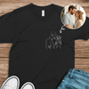 Custom Portrait Photo Drawing Style Couple Dark Shirt Gift For Valentine's Day HO82 900746