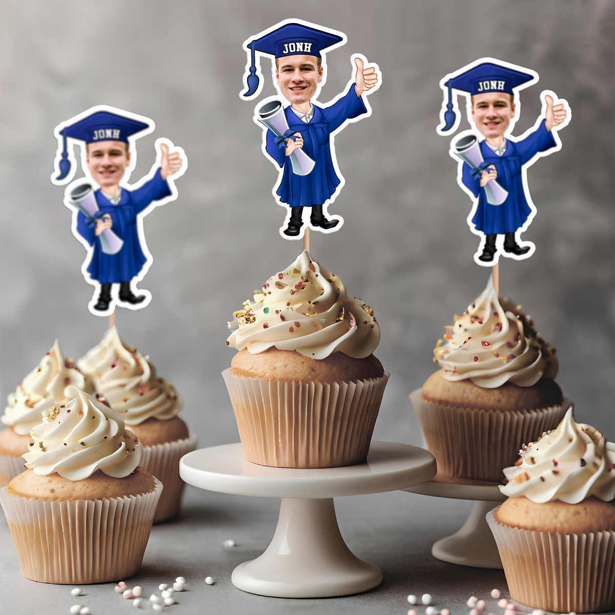 Funny Graduate Caricature Cupcake Toppers Personalized Gift HO82 893780