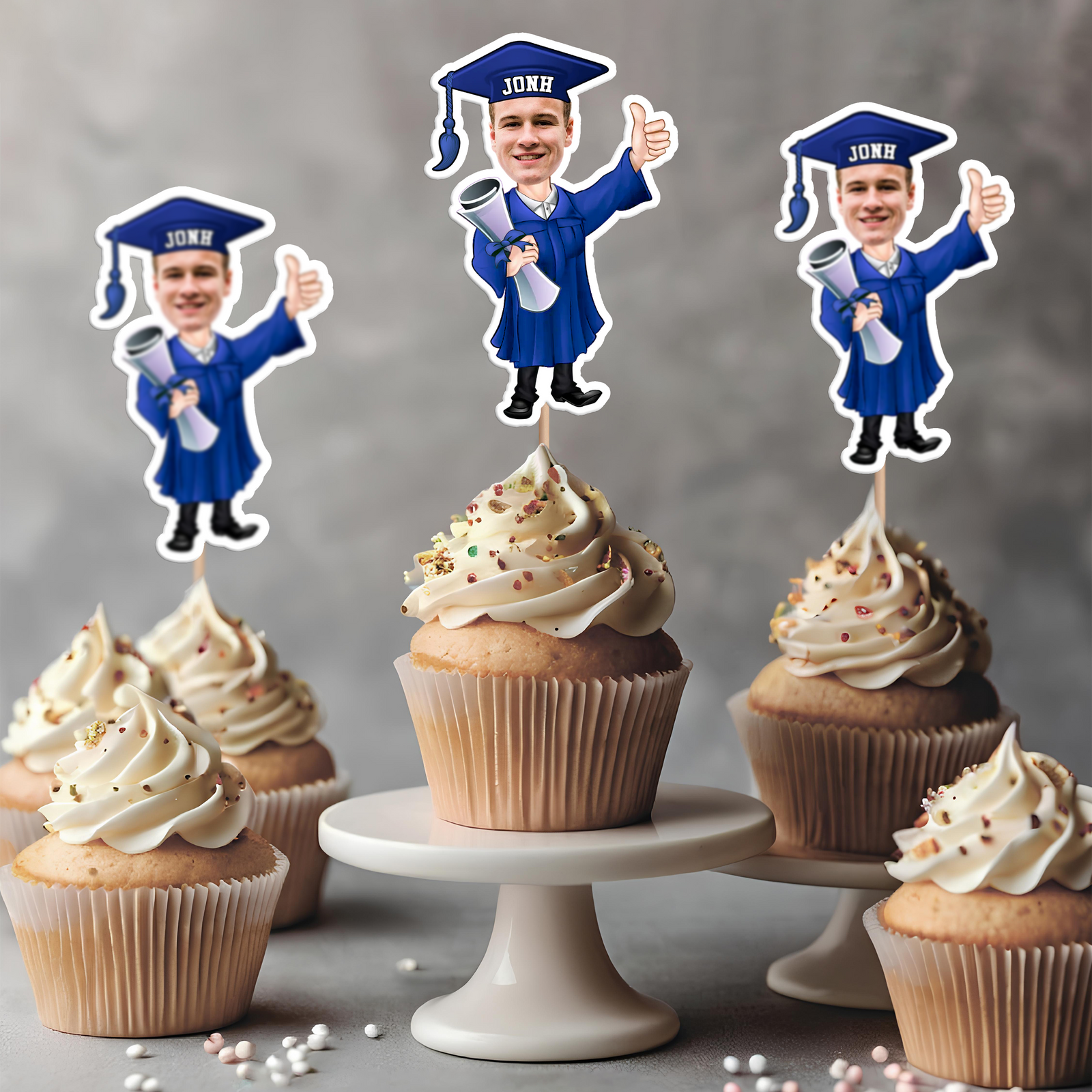 Funny Graduate Caricature Cupcake Toppers Personalized Gift HO82 893780