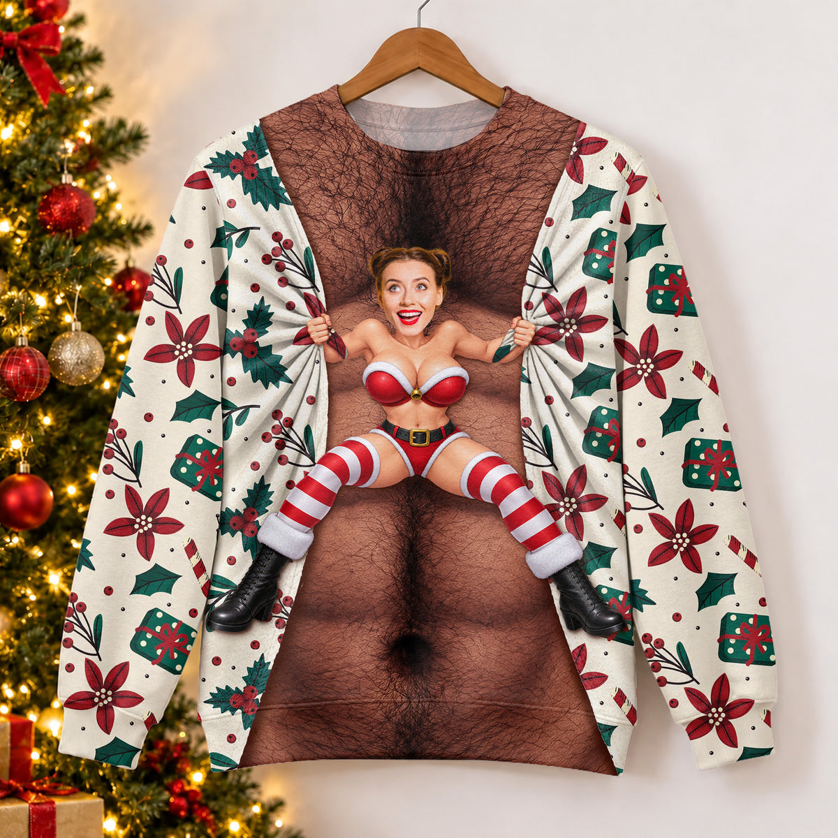 Custom Face Funny Santa Girl Christmas 3D Shirt CH07 181152