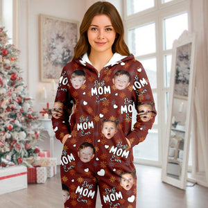 Custom Face Cute Best Dad, Mom Ever Christmas Onesie Pajamas LM32 897285
