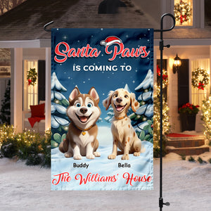Custom Cute 3D Dog Santa Paws Is Coming To The Town Garden Flag LM32 895955