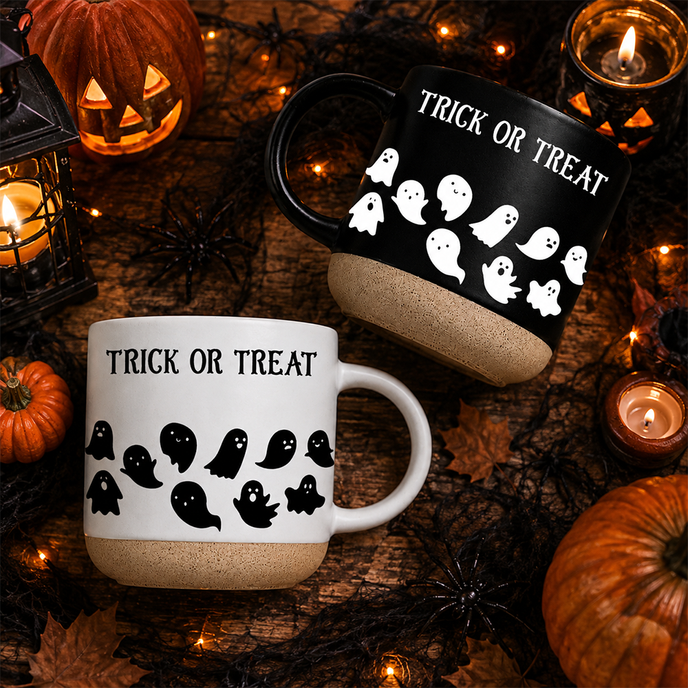 Personalized Trick Or Treat Ghost Pottery Mug Halloween Gift LM32 669567