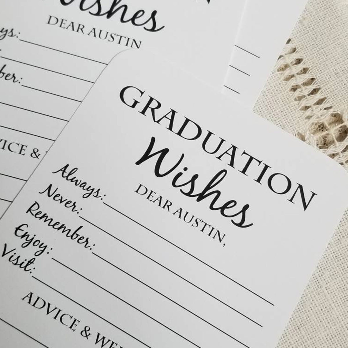 Set of 12 Graduation Wishes Cards - Advice Cards for Graduation Party - Graduation Party Decorations - Graduation gift - Graduation Advice HO82 902228