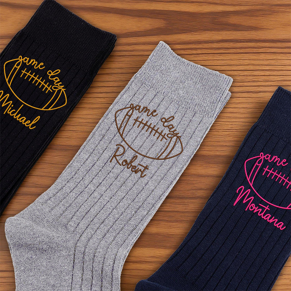 Personalized Name Game Day Embroidered Socks Football Season HA75 919130