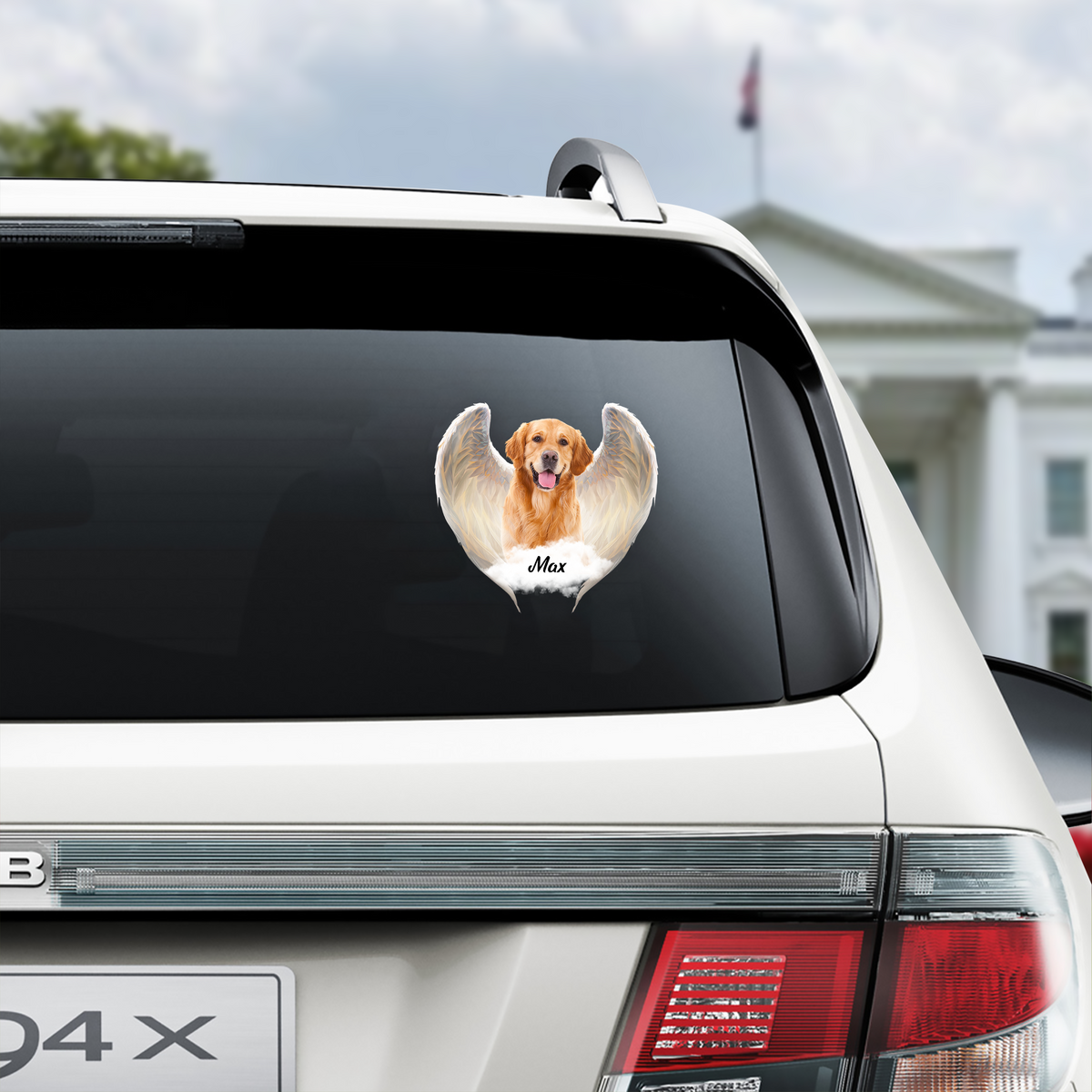 Custom Photo Pet Within Angel Wings Memorial Car Sticker HO82 900984