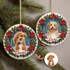 Custom Photo Dog Personalized Ceramic Ornament For Christmas HA75 897060