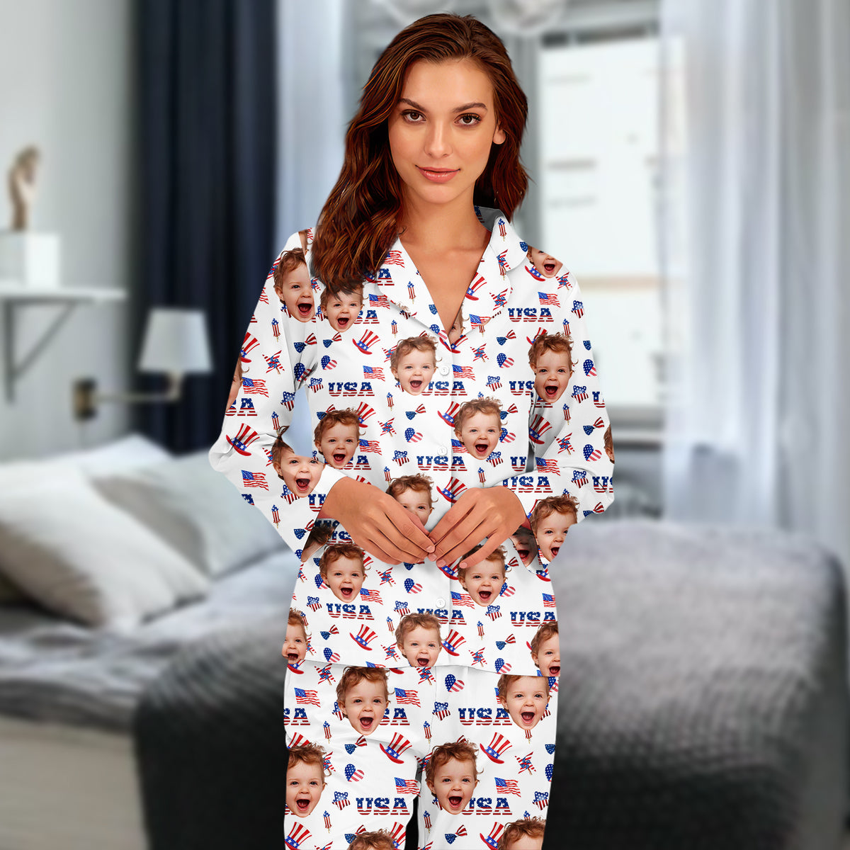 Custom Photo 4th of July Pajamas Independence Day Gifts CH07 896098