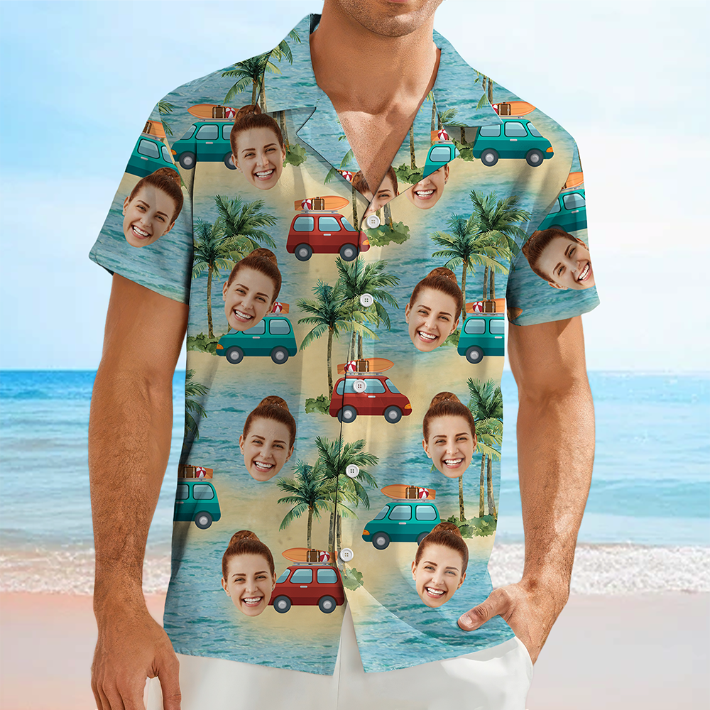 Custom Cute Face Island Vacation Summer Vibe Hawaiian Shirts LM32 893487