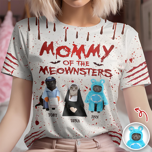 Custom Photo Daddy And Mommy Of The Meowster 3D Shirt For Halloween TH10 894971