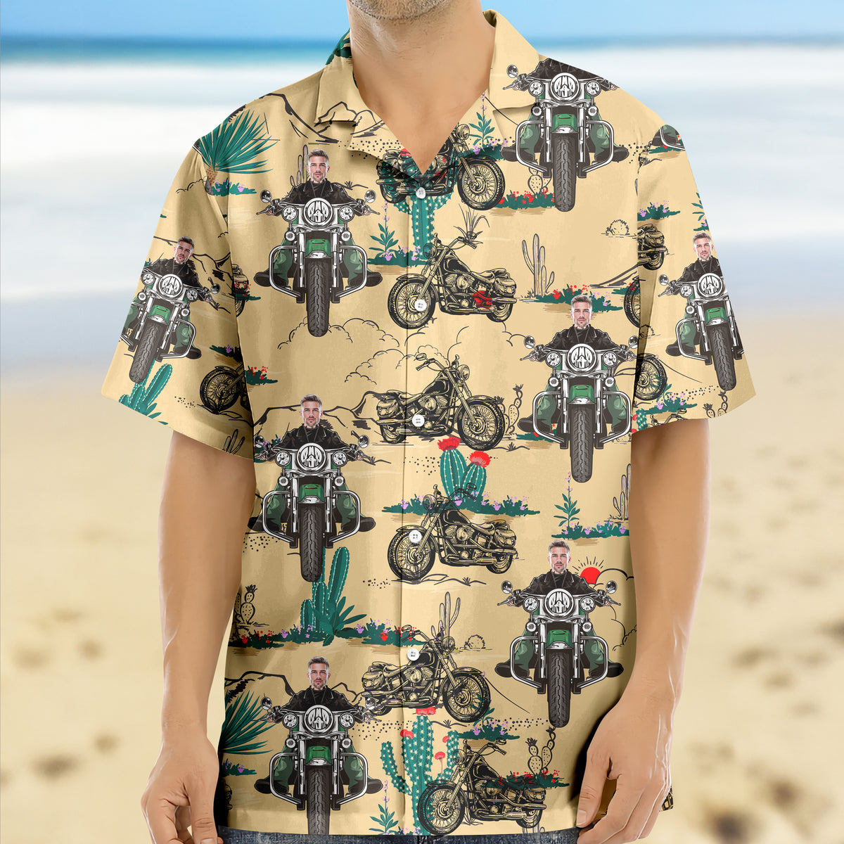 Custom Photo Motorcycle Familly Hawaii Shirt Gift for Dad, Boyfriend, Husband HO82 893752