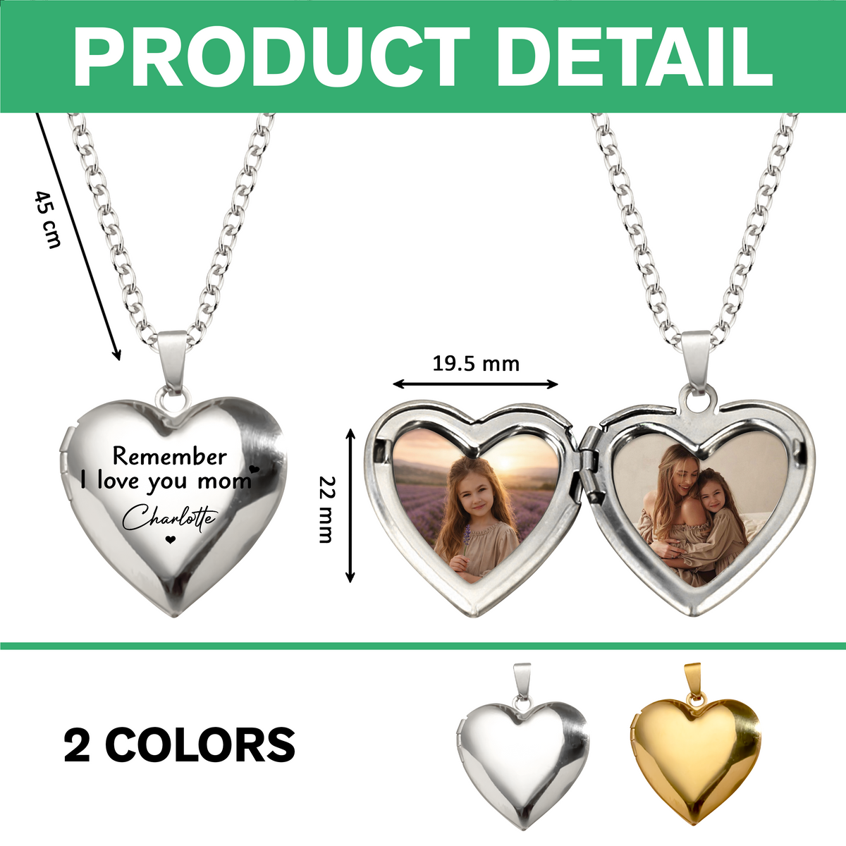 Custom Remember I Love You Mom Locket Necklace Mother's day Gift HA75 920756