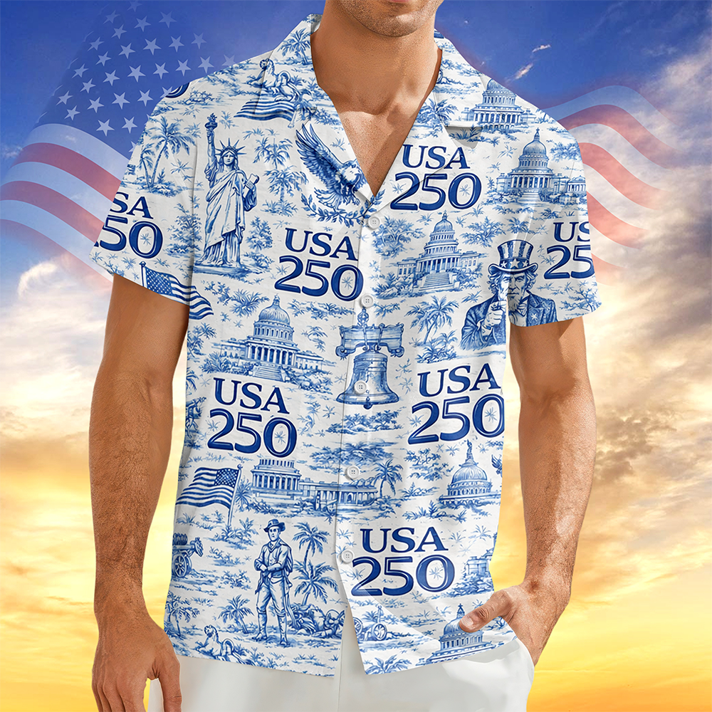 America 250th Anniversary Toile De Jouy Style Hawaii Shirt CH07 910426