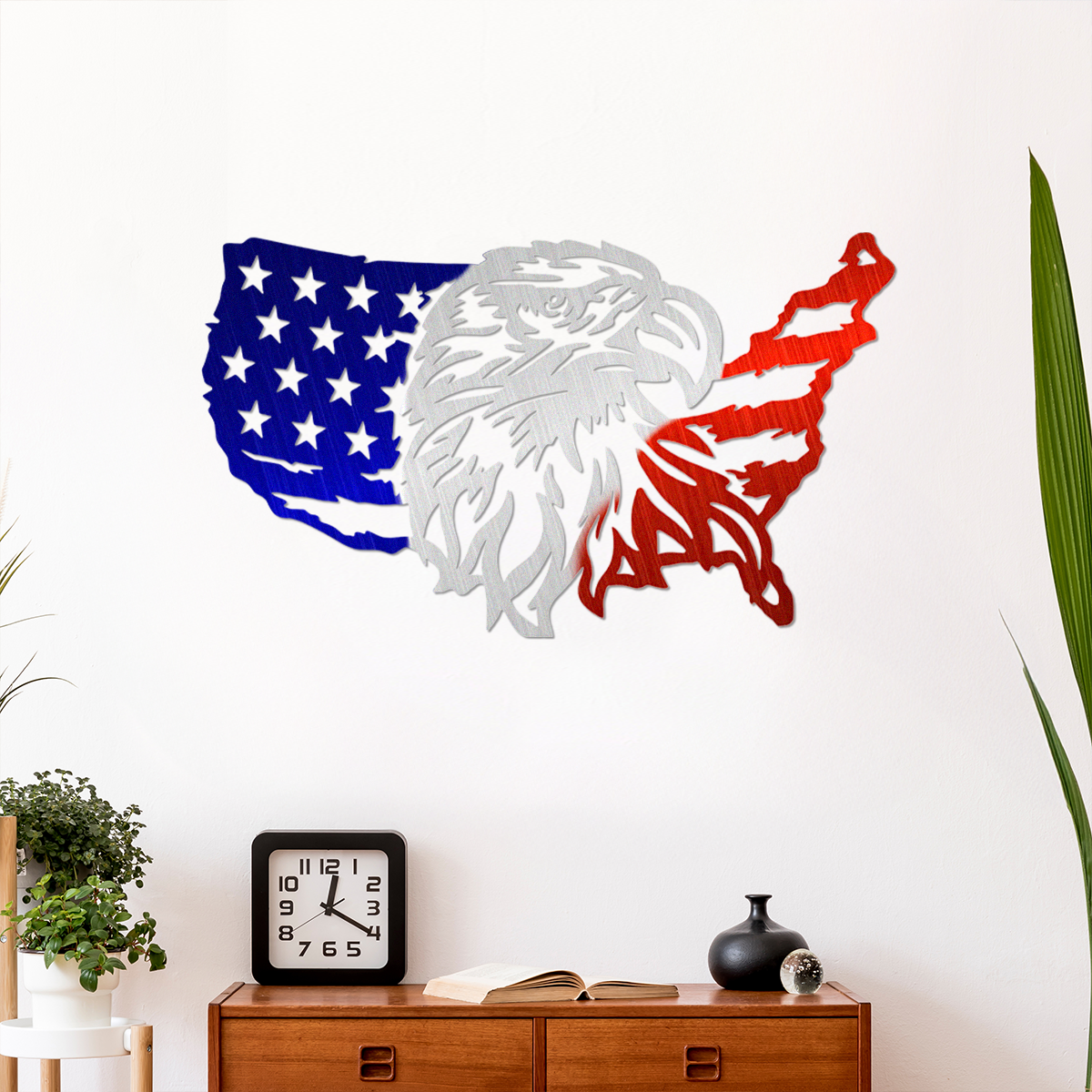 Personalized Eagle American Flag Metal Sign Patriotic Wall Art HO82 901154