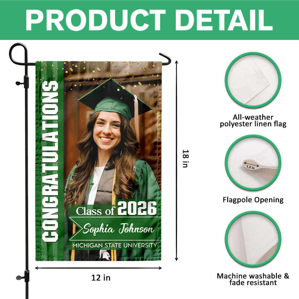 Custom Photo Congratulations Class Of 2026 Graduation Garden Flag TH10 169031