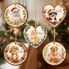 Custom Photo Watercolor Pet Dog Cat Wood Ornament Christmas Gift HA75 919530