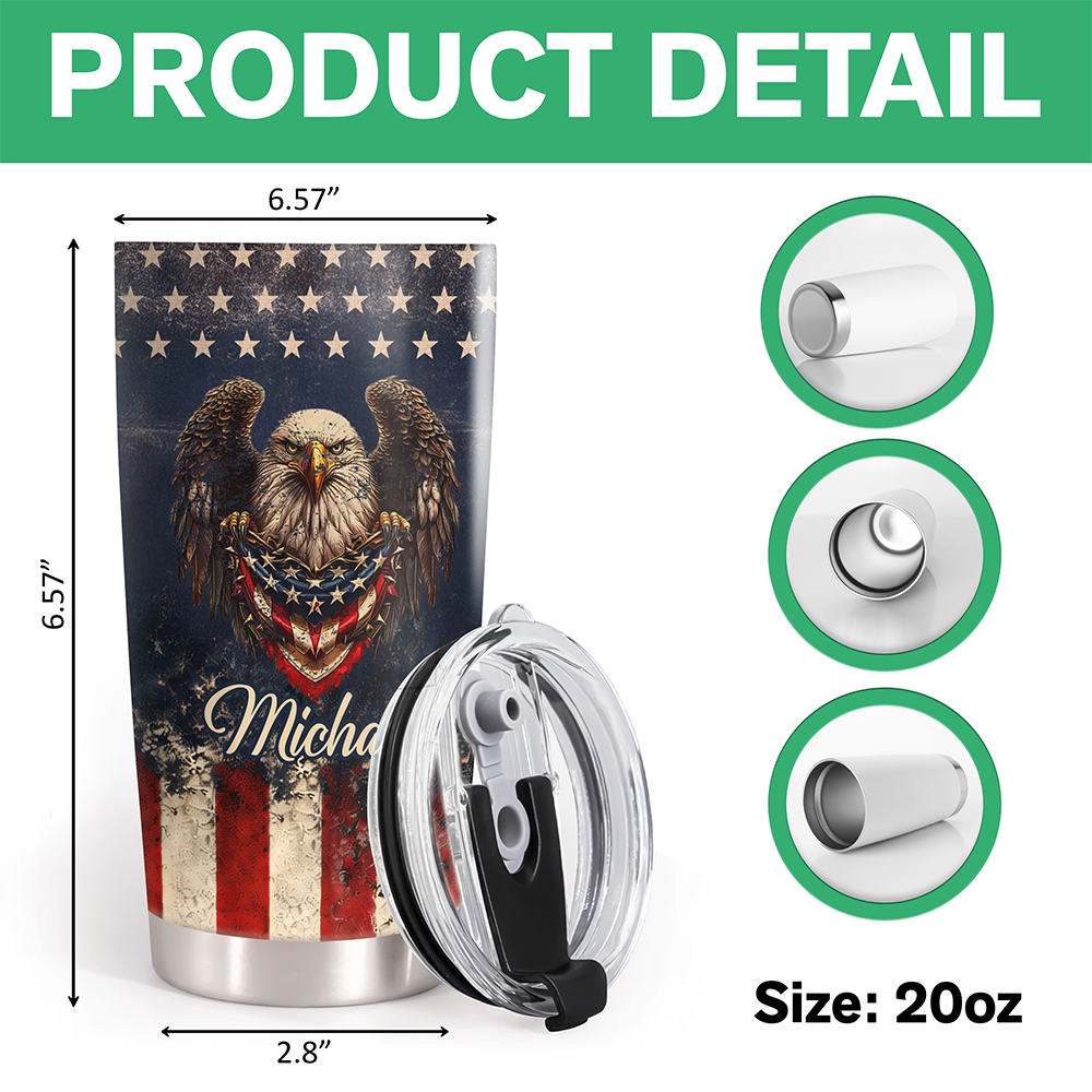 Custom Name America Pride 250th Anniversary 1776–2026 Eagle Fat Tumbler HA75 920894