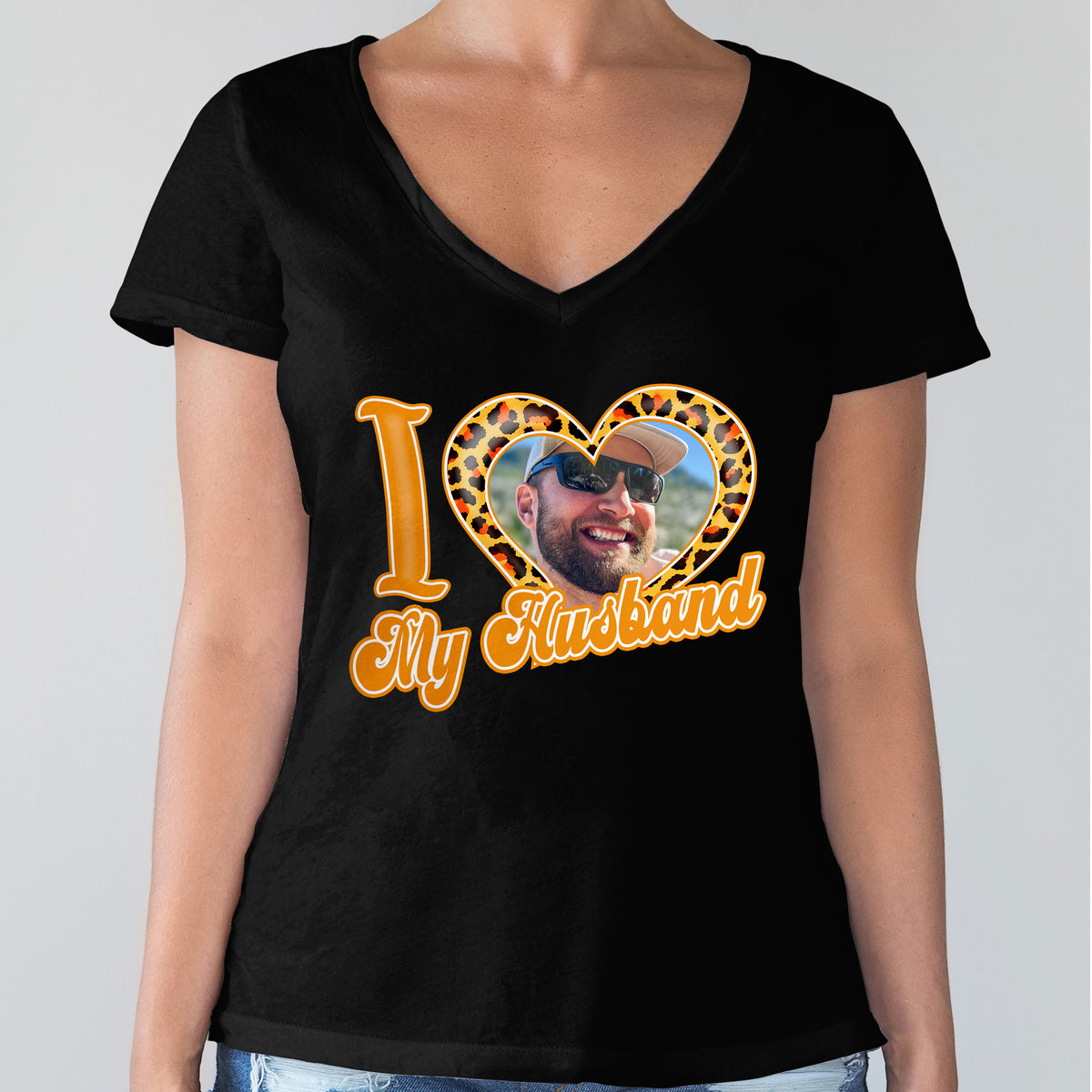 Custom Photo I Love My Girlfriend, Boyfriend, Wife, Husband Dark Shirt Ha75 920104