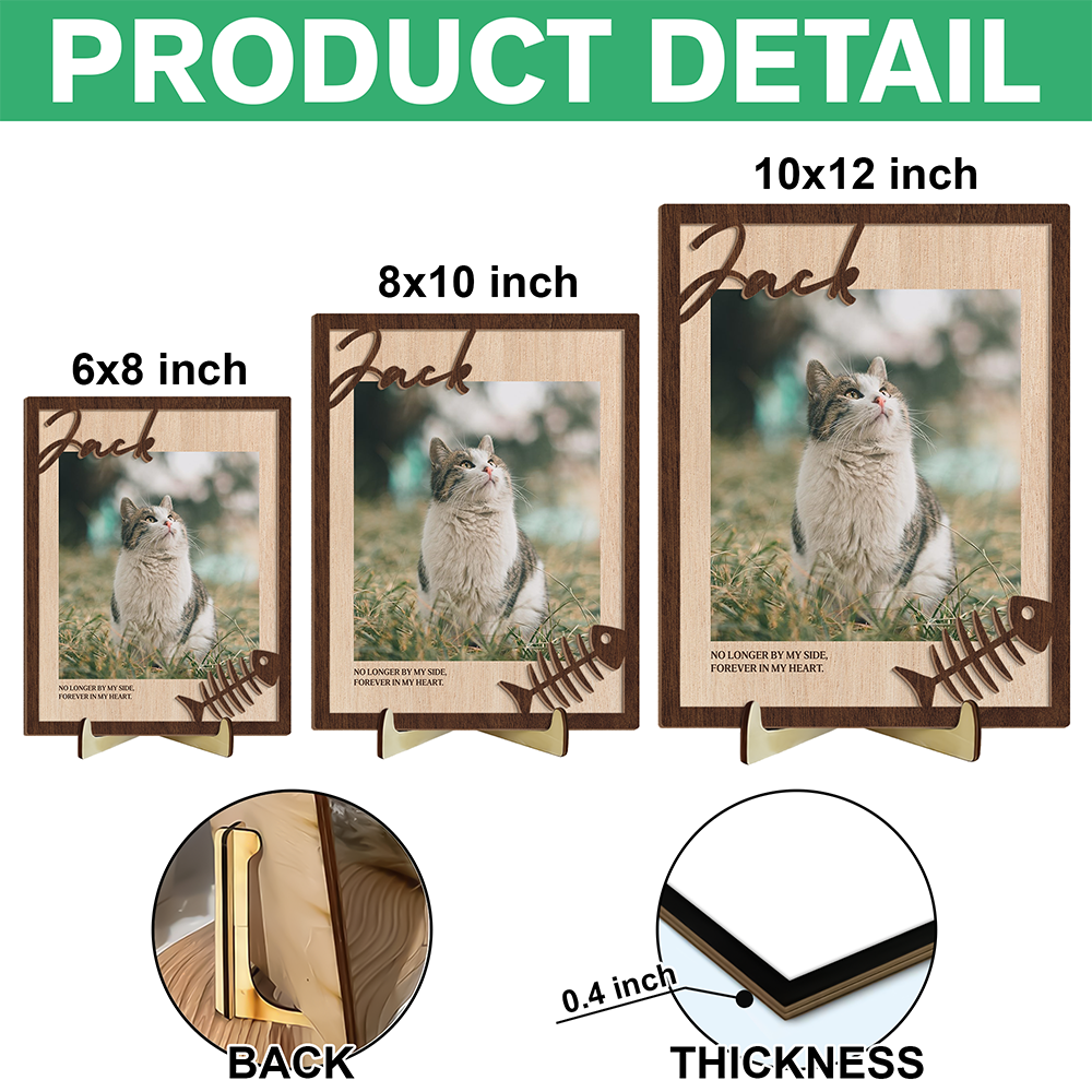 Custom Photo Forever In My Heart 2-Layered Wooden Plaque With Stand Memorial TH10 894231