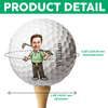 Personalised Cartoon Character Man Woman Double Sided Golf Ball with Name Gift for Golfer HO82 900912
