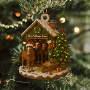 Custom Name Horse Farm Wood Ornament – Christmas Gifts for Women & Men LM32 895613