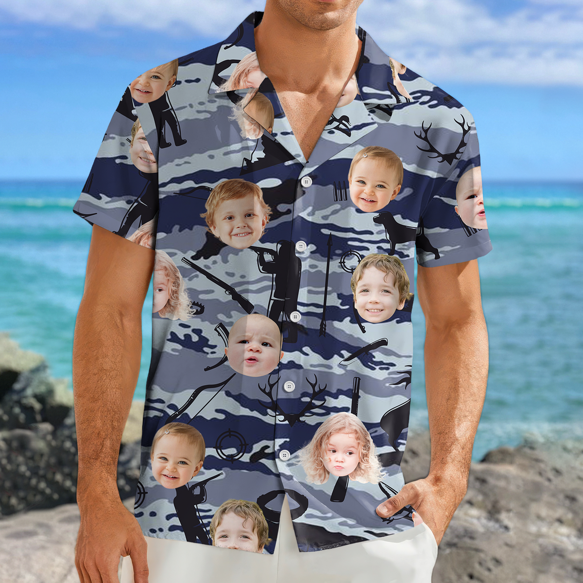 Custom Photo Best Bucking Dad Ever Hunting Hawaii Shirt HO82 893784