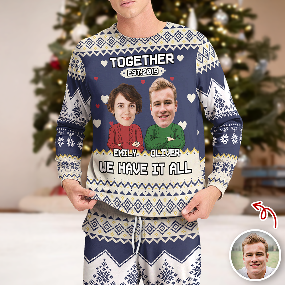 Custom Funny Face You And Me We Are A Team Together Sleepwear LM32 895571