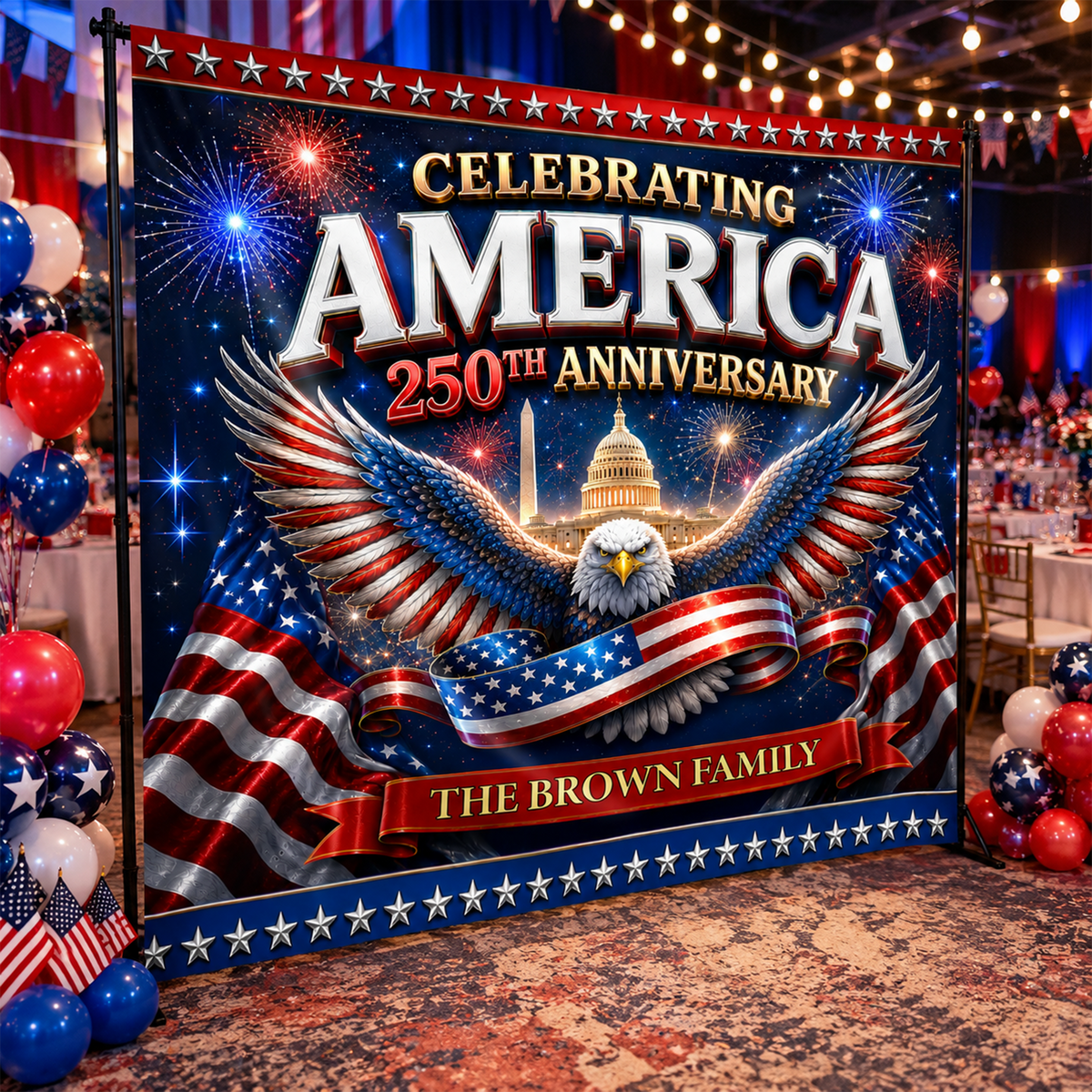 Celebrating USA 250Th Anniversary - Personalized Backdrop CH07 911734