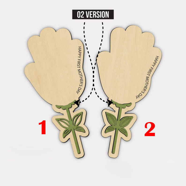 Personalized Happy First Mother's Day 2-Layered Wooden Handprint TH10 169007