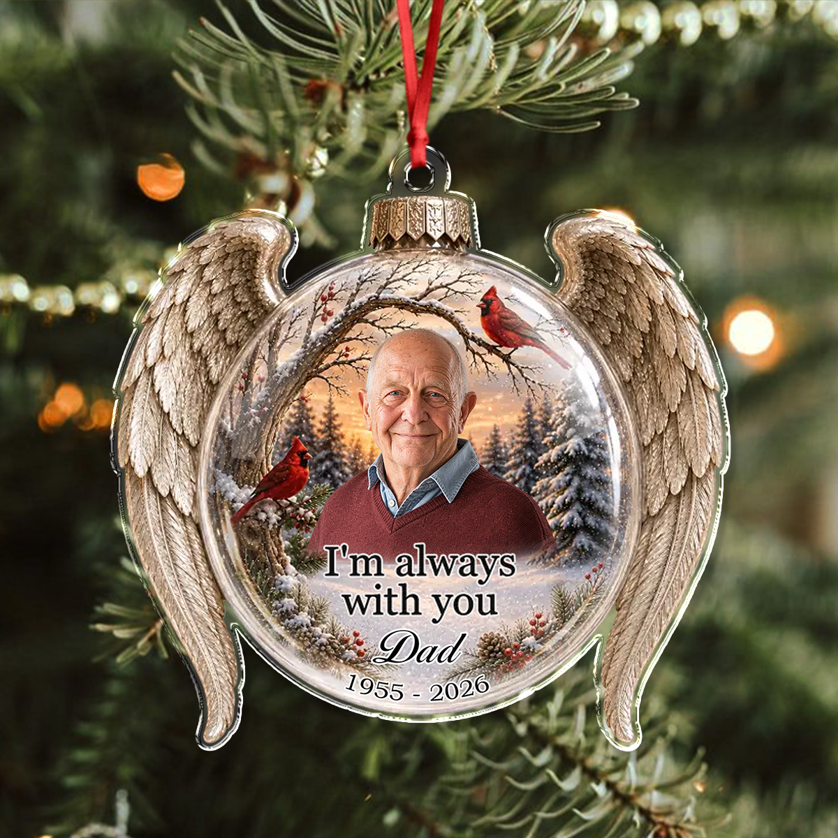 Custom Photo Memorial Sympathy Acrylic Ornament Gifts For Loss Of Mom, Dad LM32 669987