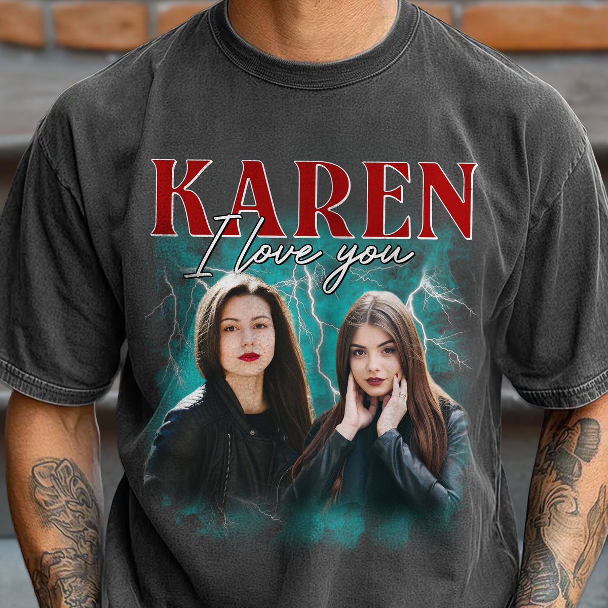 Custom Girlfriend Boyfriend Photo Vintage Bootleg Couple Comfort Shirt HO82 894904