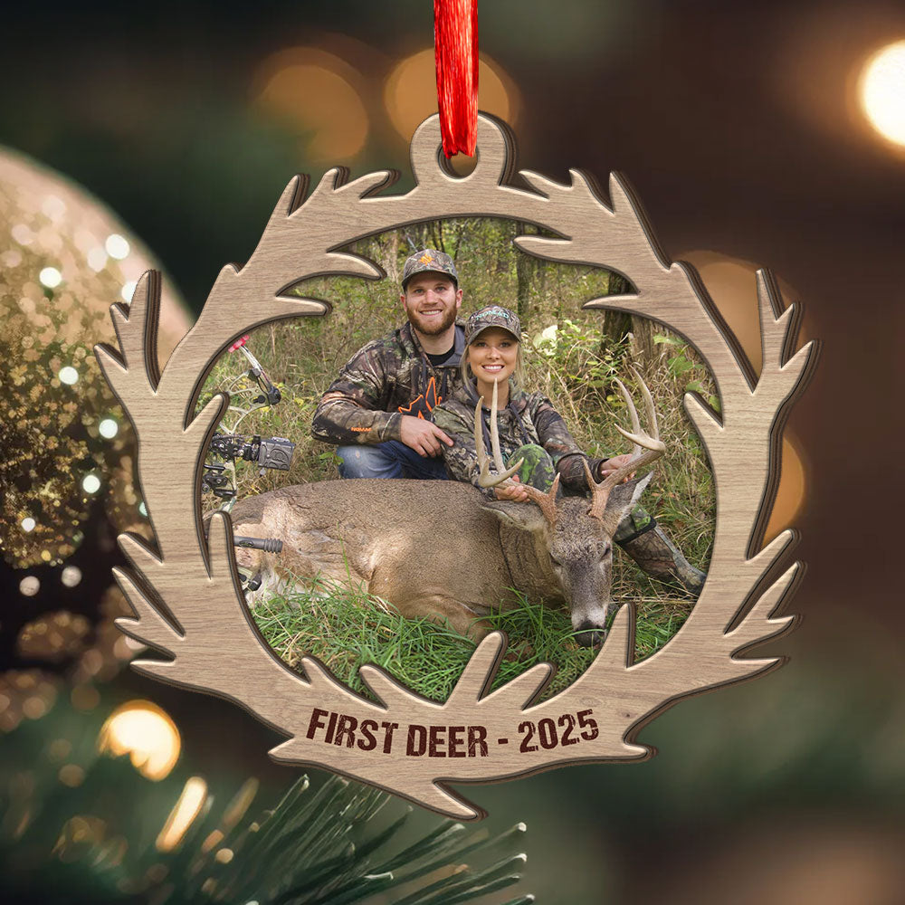 Custom Photo First Deer 2 Layer Wooden Ornament For Hunting Lovers HA75 898398