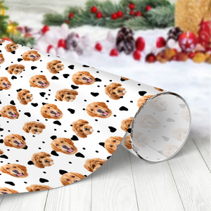 Custom Photo With Christmas Pattern Dog Cat Wrapping Paper HO82 893324