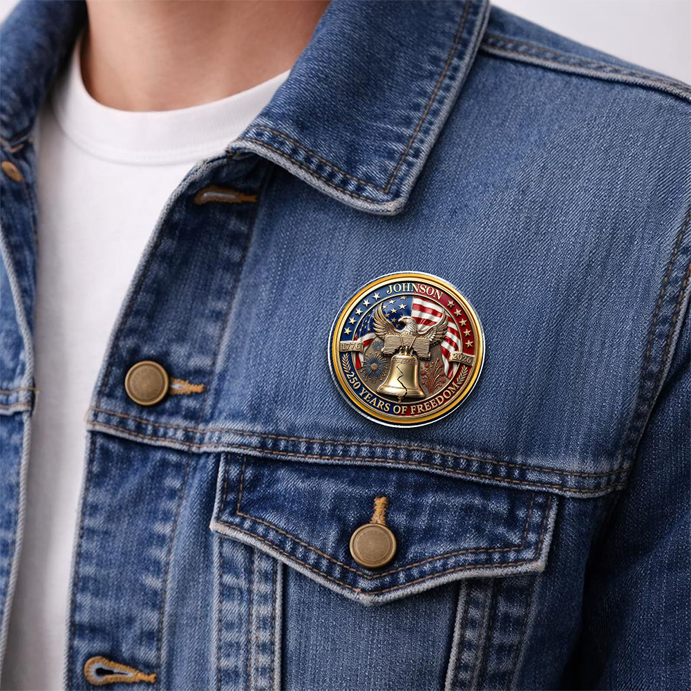 Custom Name American 250 Years Of Freedom Anniversary 1776-2026 Eagle Lapel Pin LM32 899567
