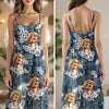 Custom Dog Photo Maxi Dress – Personalized Dog Photo Tropical Summer Dress CH07 911022
