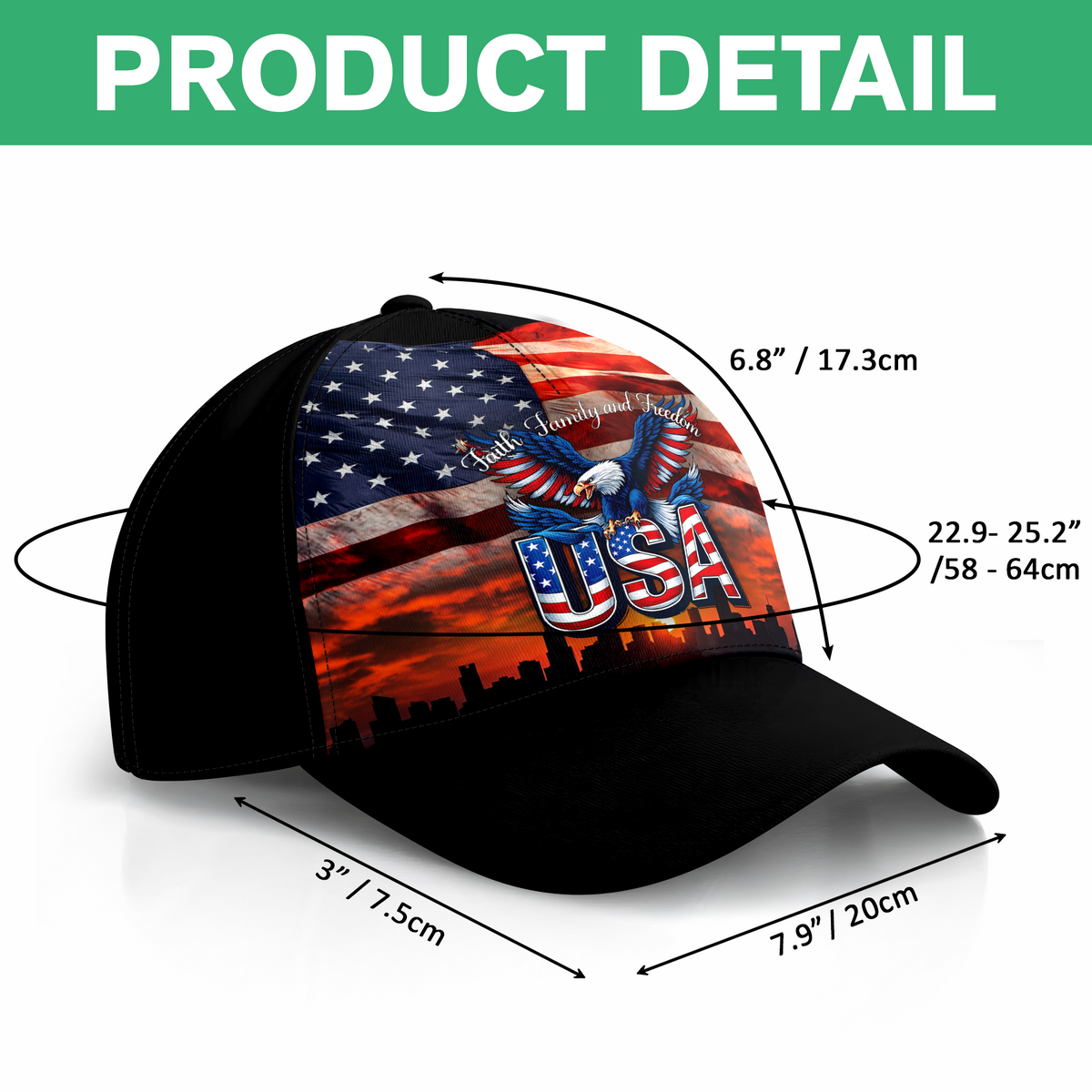 Faith Family Freedom Classic Cap USA 250th Anniversary Cap CH07 895572
