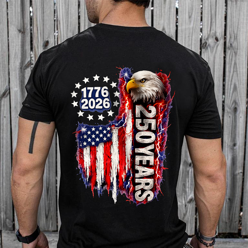 USA 250th Anniversary 1776 2026 Eagle T-Shirt Back CH07 910854