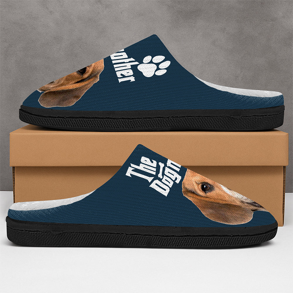 Custom Puppy Photo The Dog Father with Pawprints Design Slippers LM32 897277