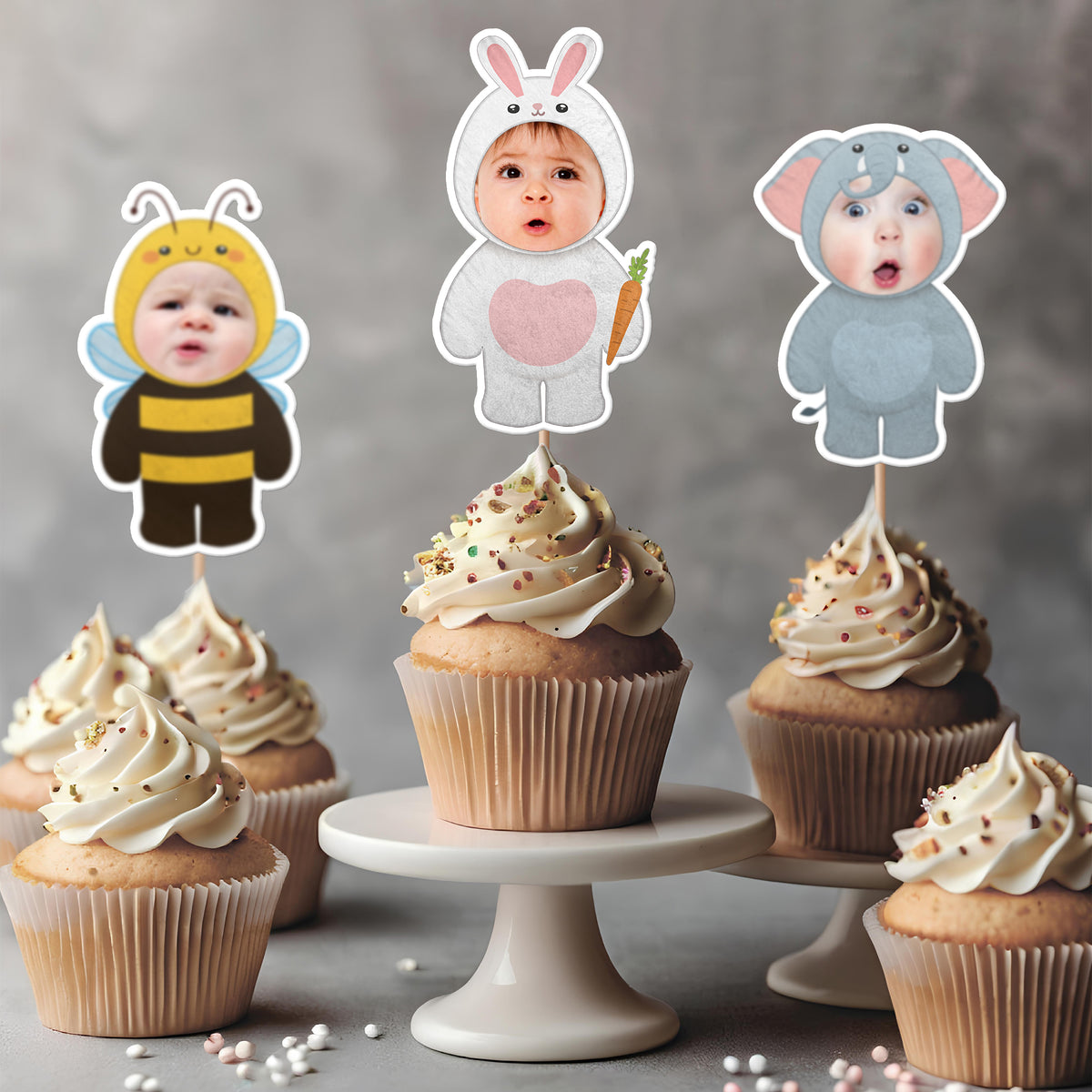 Custom Photo Funny Kid Animal Cosplay Decoration Cupcake Toppers HA75 892112